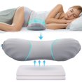 thumbnail image 1 of Almohada de apoyo lumbar RESTCLOUD, espuma viscoelástica ajustable, gris, 1 of 6