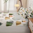 thumbnail image 5 of Manfei Cartoon Tent Zipper Full Size Comforter Sets with Fitted Sheet and 2 Pillowcases,Woodland Camping Theme Zipper Bedding Set,White,Light Gray Reversible,4pcs, 5 of 8