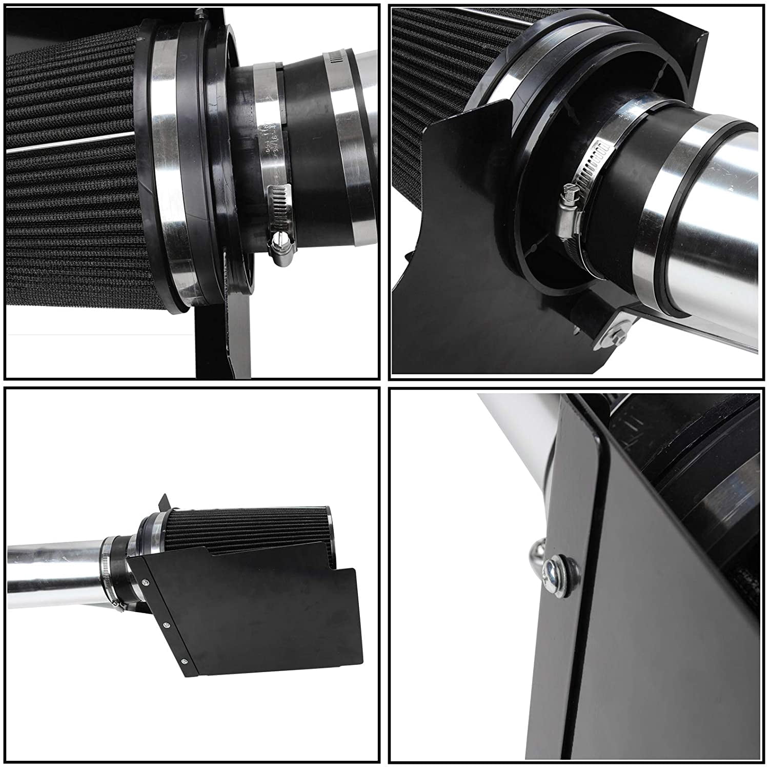4" Cold Air Intake System+Heat Shield for 99-06 GMC/Chevy V8 4.8L/5.3L/6.0L Black
