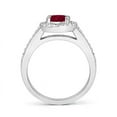 thumbnail image 2 of ANGARA Natural Classic Oval 1 ct Ruby Halo Engagement Ring with Diamond Accents in 14K White Gold for Women (Size-7x5mm) | July Birthstone, Anniversary, Jewelry Gift for Women | Natural Ruby Ring, 2 of 10