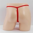 thumbnail image 3 of GDREDA sous-Vêtements Ouverts à l'Entrejambe pour Hommes Personnalité Mode Décontractée Aguichant Mini String sous-Vêtements Ouverture Trou Liage Type T Pantalons Rouge, Taille Unique, 3 of 8