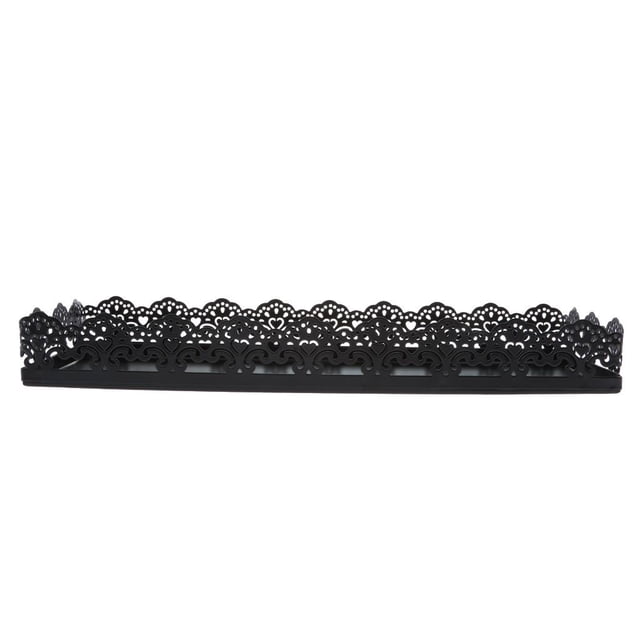 Bandeja para servir alimentos, expositor de metal, platos rectangulares, ideal para fiestas. Negro
