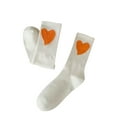 thumbnail image 3 of QLEICOM Socks for Men,Womens Socks,Unisex Valentine Socks with Heart Print Soft Knit for Casual Wear Mid-Crew Socks Sweet Gift Choice for Anniversaries and Romantic Dates White, 3 of 4