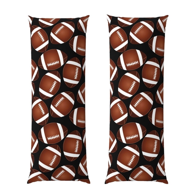 Fotbe Brown Football On Black Funda para Almohada Corporal con Diseño, Funda de Microfibra Ultrasuave de 20x54 Pulgadas, Ropa de Cama Elegante