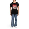 thumbnail image 4 of CafePress - Bacon Warning Sign Women's Dark Pajamas - Women's Short Sleeve Print T-Shirt and Pants Dark Cotton Pajama Set, 4 of 7