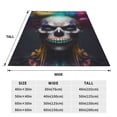 thumbnail image 3 of Honeii Modern Abstract Colorful Skull C Print Fleece Blanket - Throw Blanket for Bed, Sofa, Couch, Camping, and Travel , Microplush Ultra Soft Warm Blanket-50"x40", 3 of 7