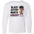 thumbnail image 3 of Inktastic Black History Month Rocks- Girl with Guitar Long Sleeve Youth T-Shirt, 3 of 5