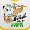 thumbnail image 4 of Inktastic Id Rather Be Hanging with My Mimi Cute Sloths Boys or Girls Baby Bib, 4 of 4