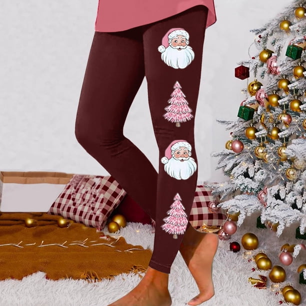MKLEKYY Leggings para mujer, leggings para hacer ejercicio, leggings con estampado navideño, pantalones con bloques de color, leggings suaves y elásticos. 1670
