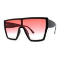 thumbnail image 3 of SA106 80s Flat Top Shield Robotic Plastic Sunglasses Matte Black Red, 3 of 4