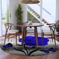 thumbnail image 3 of Round Area Rug 6 Ft, Blue Rose Washable Non-Slip Circle Carpet for Living Room/Bedroom, Flower Raindrops Butterfly Grey Art Low-Profile Indoor Mats Collection Rugs for Residential, 3 of 8