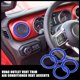 thumbnail image 2 of 4 Uds azul HVAC salida de ventilación embellecedor aire acondicionado ventilación acentos calefacción salida marco cubiertas para Jeep Wrangler JL JLU 2018-2023, 2 of 7
