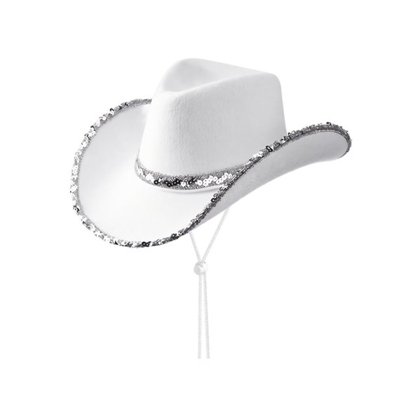 Cowboy Hats for Women Large Sequin Cowgir𝐥 Rodeo Fedora Western Retro Classic with Dazzling,One Size