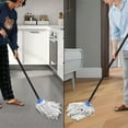 thumbnail image 6 of Indoor Mop for Floor Cleaning - Cotton Mops for Floor Cleaning, Regular Mop for Floors, 52 -inch Simple Mops for Cleaning Living Rooms, Bathrooms, and Kitchens. (White&Blue), 6 of 8