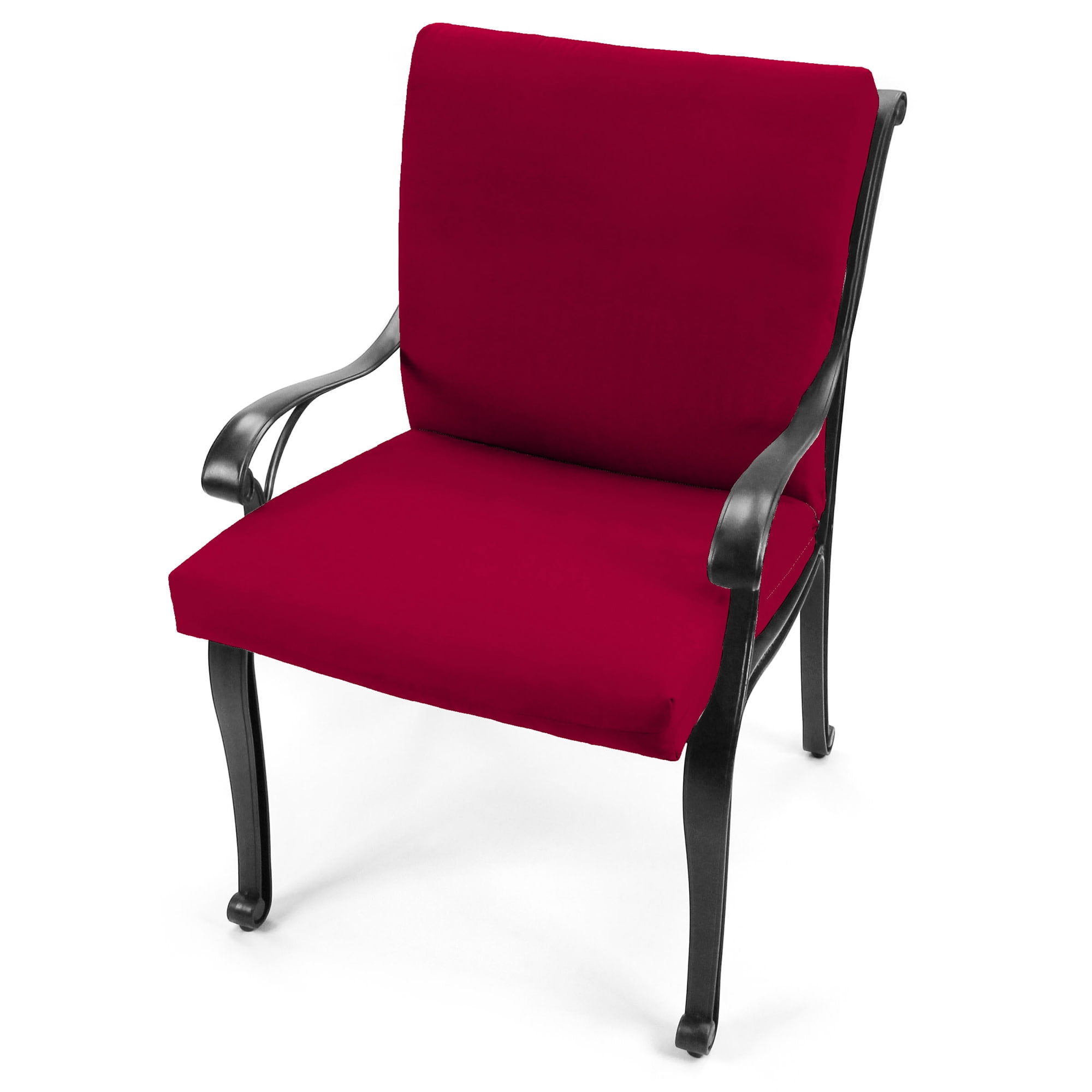 Jordan Manufacturing 44" x 22" Barn Red Solid Rectangular Outdoor Chair Cushion with Ties