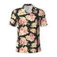 thumbnail image 2 of Daiia Rose Flowers Pattern Men’s Polo Shirts,Solid Deck Shirt,Classic Fit, Breathable Cotton Polo for Casual and Sport Wear-3X-Large, 2 of 7
