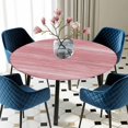 thumbnail image 5 of Elastic Fitted Round Tablecloth, Pink Waterproof Stretch Table Cover for 55"-60" Tables, Vintage Modern Abstract Art Ombre Washable Outdoor Tablecloths for Patio, Picnic, Camping, 5 of 9