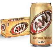 A&W Cream Soda Pop, 12 fl oz, 12 Pack Cans