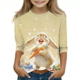 thumbnail image 2 of Blusas y camisas de manga larga con cuello redondo para niños con estampado de día de Pascua, manga 3/4/cuello redondo tres cuartos, camisa inferior y superior para niños, parte superior de poliéster, 2 of 5