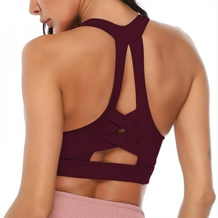 

Clearance!Yoga Fitness U-Shape Beautiful Back Bra For Women Shockproof Gathering Underwear Breathable Quick Dry Sports Bralette