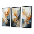 thumbnail image 3 of Designart "Golden Sunrise Abstract in Gold and Navy Blue II" Abstract Painting Framed Wall Art Set Of 3 - Gold Modern Frame Gallery Wall Set For Home Decor, 3 of 6