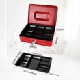 thumbnail image 5 of Metal Cash Box with Lock and 2 Keys, Portable Lockable Cash Box with Removable 5-Compartment Coin Tray for Office, Retail, Home and Events, 5 of 7