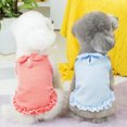 thumbnail image 4 of CBFFDC Robe pour Chiot Confortable Douce Col Carré Sans Manches Imprimé à Carreaux Nœud Papillon pour Chiot, 4 of 7