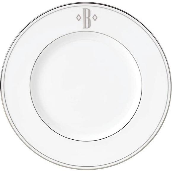 Lenox Federal Platinum Block Monogram Dinnerware Accent Plate, B
