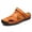 Yellowish Brown, variant on Men's Leather Sandals Water Shoes Casual Fisherman Beach Slippers Summer Driving