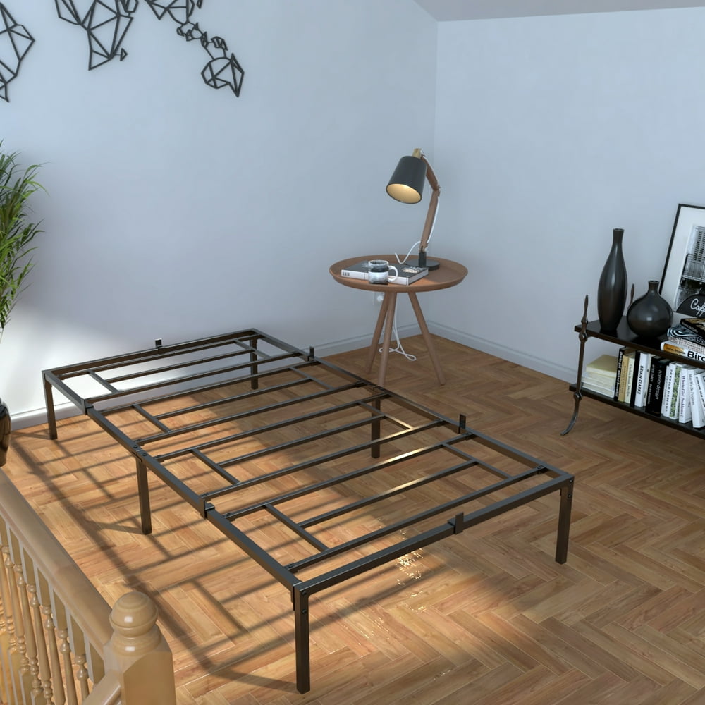 Jaxpety 14" High Metal Platform Bed Frame with UnderBed Storage, Twin