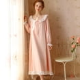 thumbnail image 3 of Defitshape Women's Cotton Victorian Nightgown Long Sleeve Pajamas Dress Fall Winter Ruffle Long Sleep Dress Soft Comfy Vintage Sleepwear Pink Large, 3 of 5