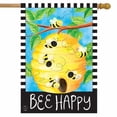 thumbnail image 2 of Briarwood Lane Bee Happy Bees Seasonal House Flag, 2 of 4