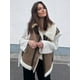 thumbnail image 5 of Chaleco polar de gamuza sintética HH TRAF para mujer, chaqueta sin mangas con cremallera y forro de sherpa de otoño, chaleco elegante y cálido a la moda, ropa de calle, 5 of 5