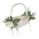 thumbnail image 4 of Cesta de flores de boda Macarena blanca con asa decoración de flores de seda, 4 of 8