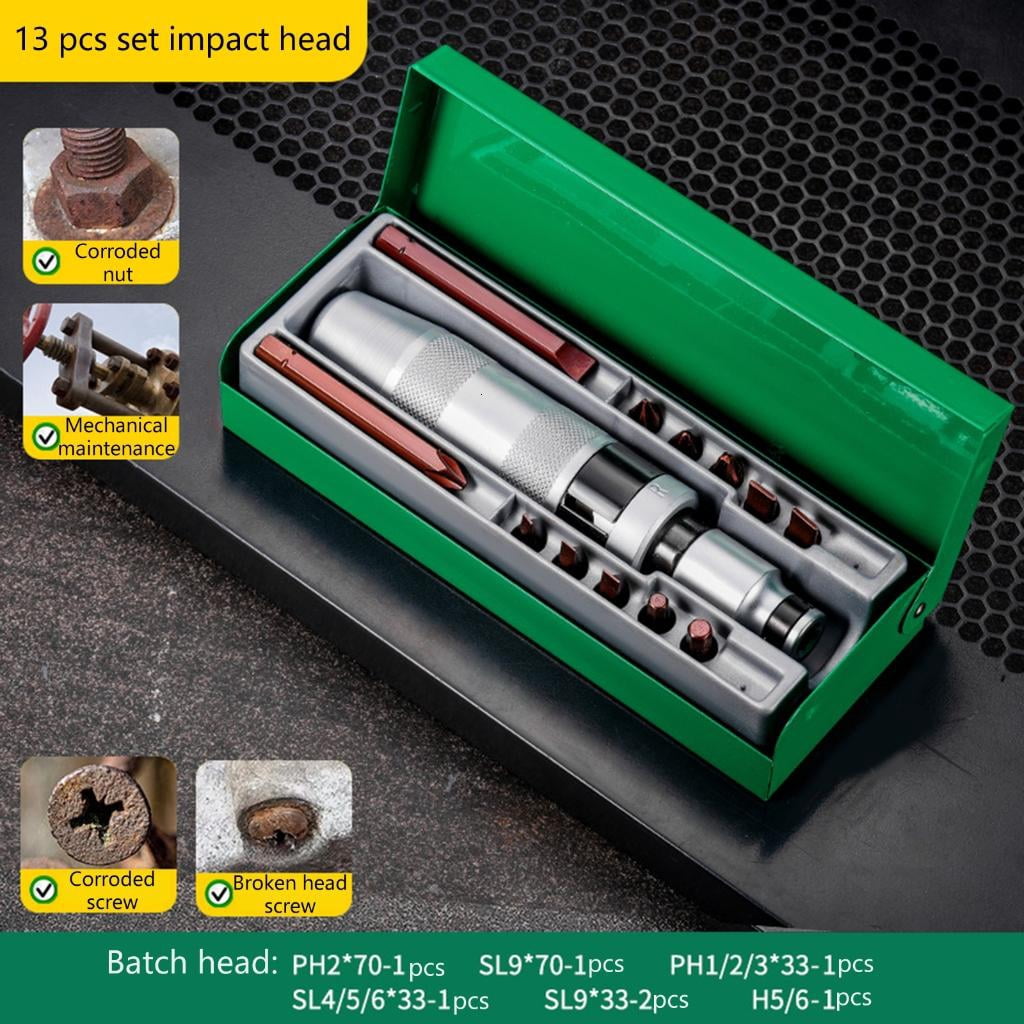 CEORPER Manual Impact Driver Bit Set for Dismantling Rusty Screw Extracting Broken Bolts