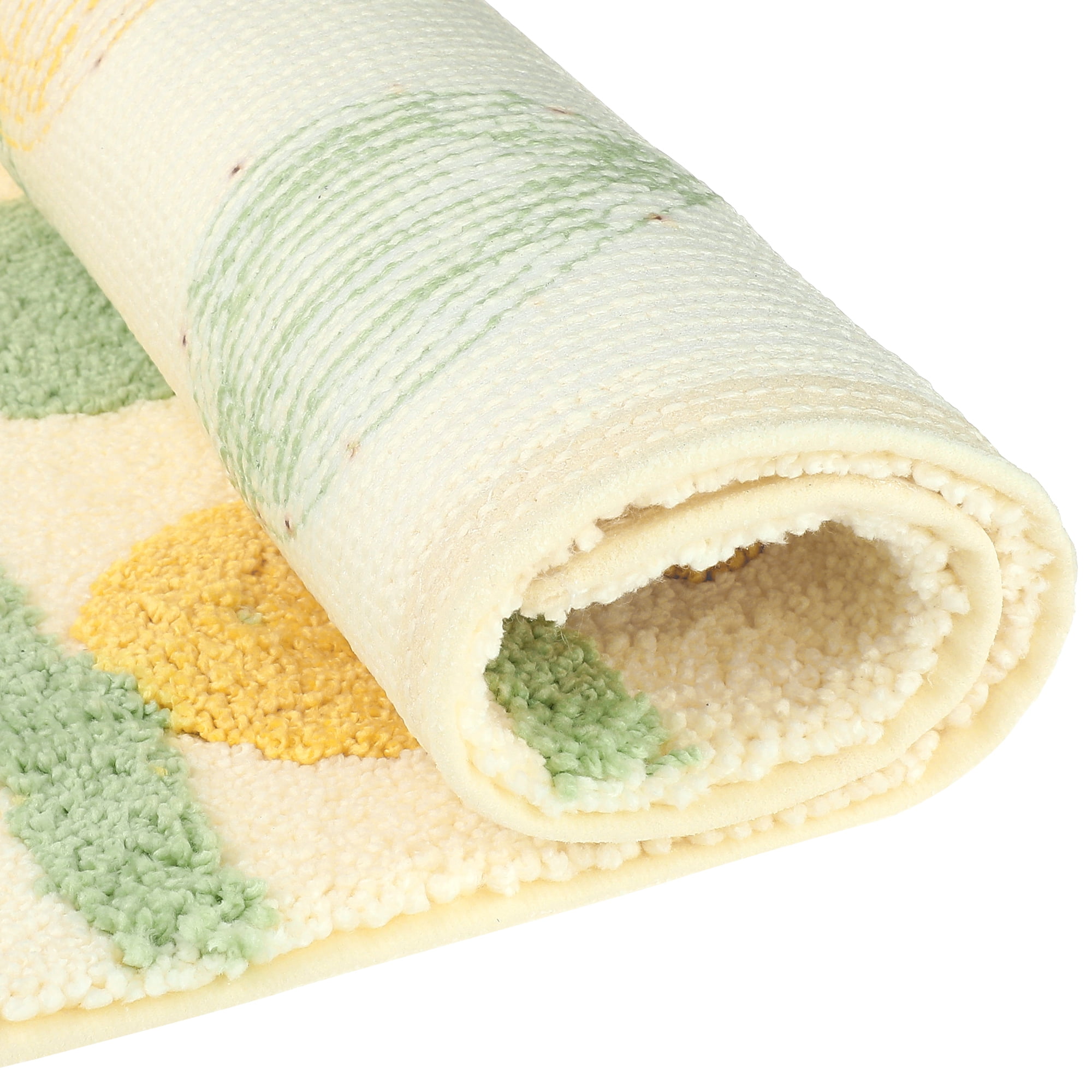 Unique Bargains Soft Plush Non-Slip Printing Mat Quick Dry for Bathroom Floor Lemon 20"x32"