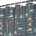 thumbnail image 4 of Small Stall Narrow Shower Curtain 36"W x 72"L – Tropical Bohemian Leaves, Mid-Century Abstract Boho Botanical Bathroom Decor, Vintage Floral Palm Leaf Pattern, Rustic Tribal Folk Style, 4 of 5