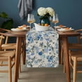 thumbnail image 2 of Vintage Blue Flower Table Runner - 36 Inch Long, Kitchen Dining Table Runner Dresser Scarves, Farmhouse Botanical Floral Retro Farmhouse Decor for Coffee Tables Wedding Party Banquet, 2 of 8
