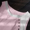 thumbnail image 4 of Women Sleeveless Vest Button Down Asymmetrical Round Neck Loose Fit Casual Summer Tops by Yigetop Pink XL, 4 of 6
