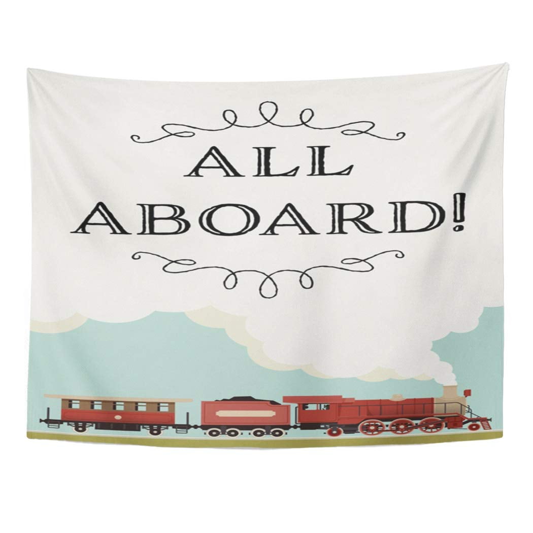 Train Railway Tapestry Art Wall Hanging Sofa Table Bed Cover Home Decor