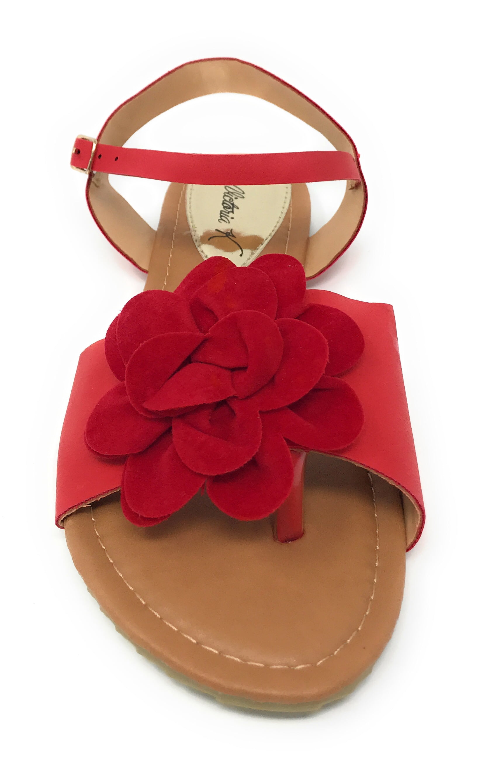 Victoria K Women's Solid Flower Sandals