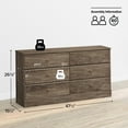 thumbnail image 3 of Prepac Astrid 6-Drawer Double Dresser, Drifted Gray, 3 of 12