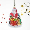 thumbnail image 3 of Santa with Dog and Giant Gift Bag Glass Christmas Ornament, 3 of 3