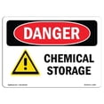 thumbnail image 1 of SignMission OS-DS-D-35-L-1060 Signe de Danger OSHA - Stockage de Produits Chimiques, 1 of 1