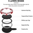 thumbnail image 5 of 2-Pack for iPhone 13 Mini 5.4 inch / 13 6.1 inch Camera Lens Protector, Camera Cover Circle Tempered Glass for iPhone 13 Mini 5.4 inch / 13 6.1 inch [Glitter Diamonds] - Red, 5 of 5