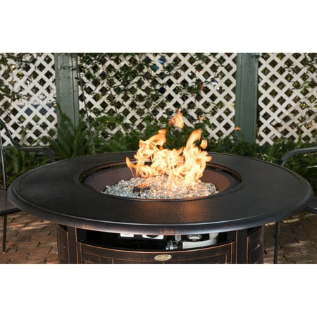 Fire Sense - Armstrong Round Aluminum LPG Fire Pit - Antique Bronze