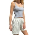 thumbnail image 3 of xiaxaixu Women Basic Knitted Cropped Tank Sleeveless Square Neck Fitted Workout Tanks Top Sexy Going Out Racerback (Basic Khaki, M), 3 of 5