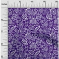 thumbnail image 2 of oneOone Georgette Viscose Purple Fabric Jacobean Floral Fabric For Sewing Printed Craft Fabric By The Yard 42 Inch Wide, 2 of 4