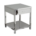 thumbnail image 2 of 20"-20" Stainless Steel Accent Table with Storage 1 Drawer, 2 of 9