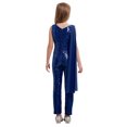 thumbnail image 2 of Aislor Combinaison une Pièce Sans Manches à Sequins pour Filles, Col en V, pour Mariage, Fête, Bal, Bleu Marine 16, 2 of 5